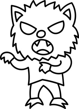 werewolf doodle icon