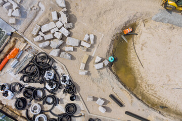 The drainage pipes system of laying underground utilities from black pipes of supply sewage