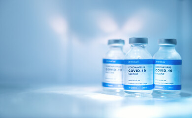 Coronavirus Vaccine bottle Virus COVID-19 in a refrigerator