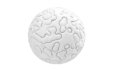 A sphere of flowing creativity with white background, 3d rendering.