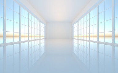 The white empty room, 3d rendering.
