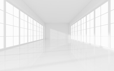The white empty room, 3d rendering.