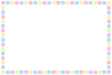 シンプルなパステルカラーの正方形のフレーム