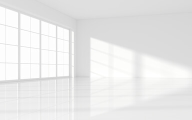 The white empty room, 3d rendering.