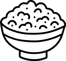 rice bowl doodle icon