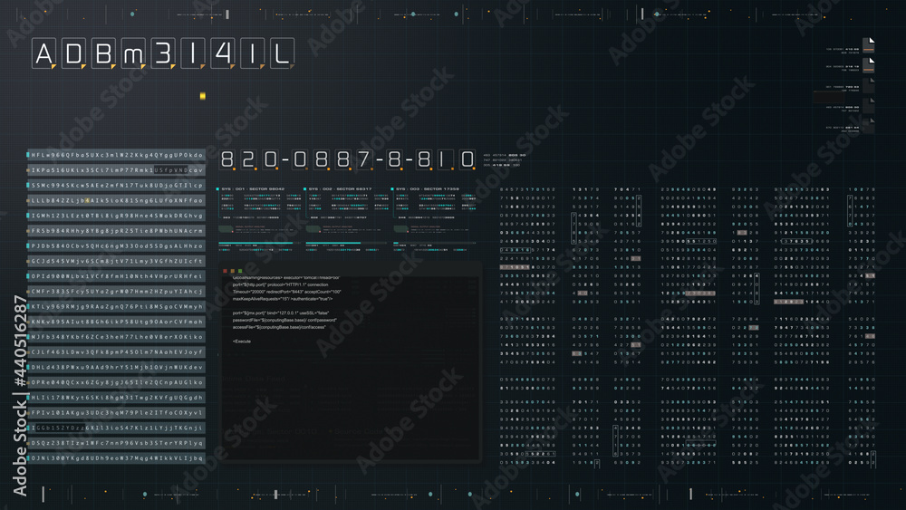 Aufkleber Cyber Crime concept : A programmer hacker trying to breached crypto currency address security by using algorithm source code to exploit weakness in password security