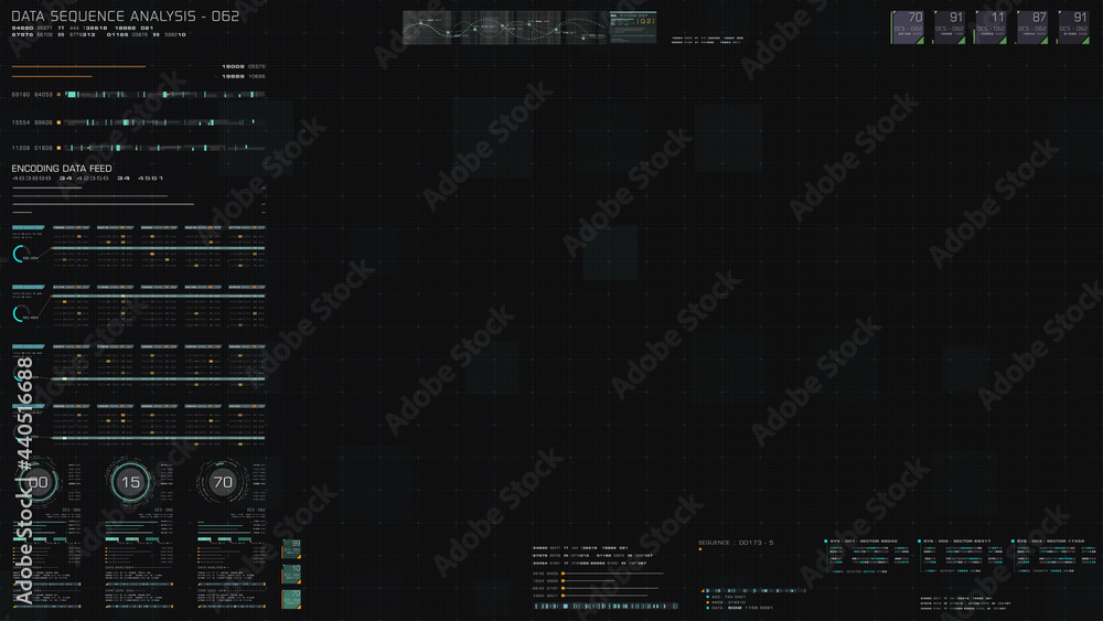 Leinwandbilder Futuristic digital city map layout with satellite GPS coordinate searching and target tracking, interface head up display screen with data telemetry information for background display