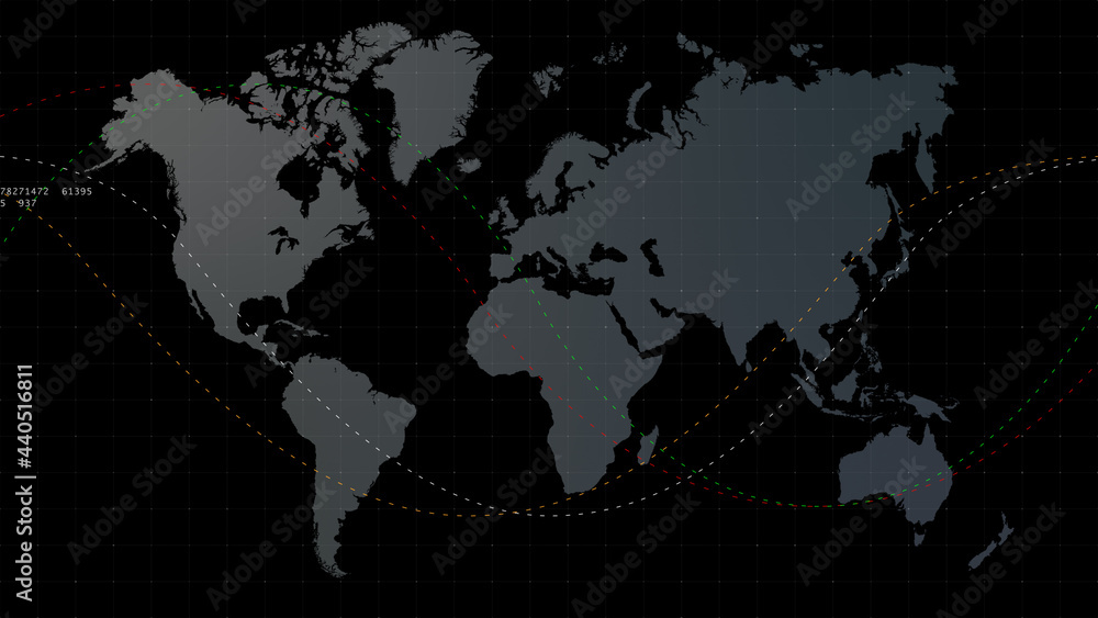 Poster Futuristic digital city map layout with satellite GPS coordinate searching and target tracking, interface head up display screen with data telemetry information for background display