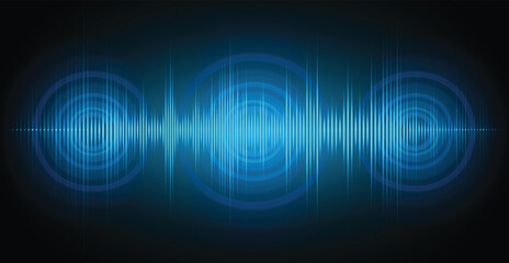 Sound waves oscillating dark light © titima157