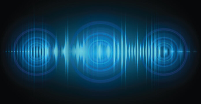 Sound waves oscillating dark light