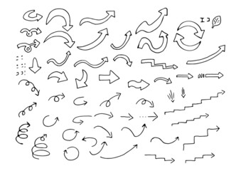 手書きの矢印、線画