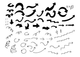 手書きの矢印、一部塗りあり