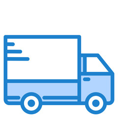 Delivery truck blue style icon