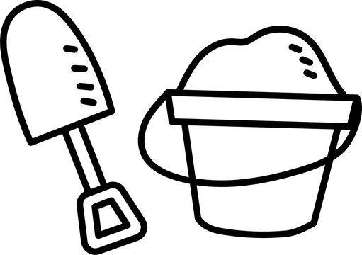 sand bucket doodle icon