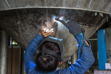 welding stainless tank silo