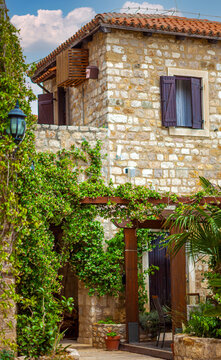 Courtyard of a typical Mediterranean house, Ulcinj, Montenegro