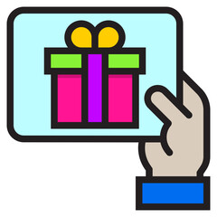 Gift card flat style icon