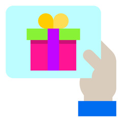 Gift card flat style icon