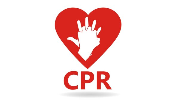 CPR logo. Medical resuscitation Vector clipart icon image isolated on white background design illustration 