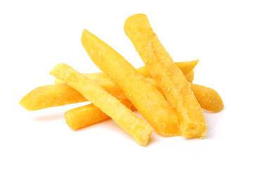 french fries on white background 