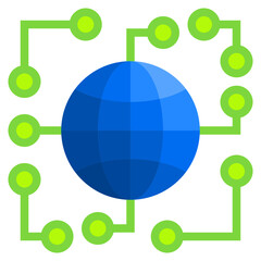 Global network flat style icon