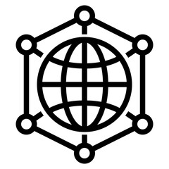 Global network outline style icon