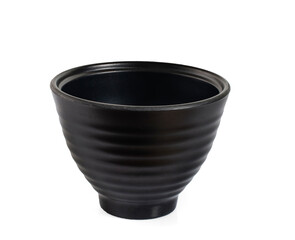 Black typical Japanese bowl isolated on white background