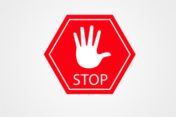 Obraz premium Stop road sign icon. Traffic sign board for danger warning.