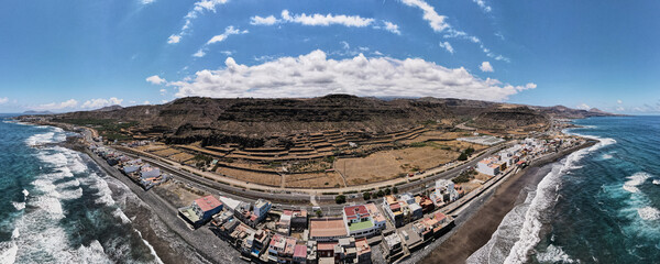 Panoramic photo with drone of the coast Spain