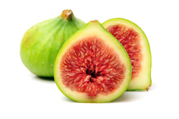 Ripe figs on a white background 