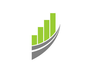 Chart growth up on the asphalt roadway