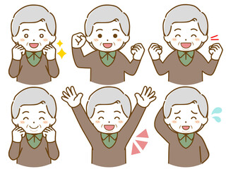 太った高齢男性の楽しい表情