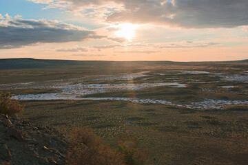 sunset over the river
