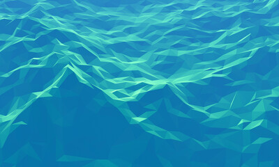 3D dusty topography of new planet. Low poly terrain.