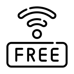 free wifi line icon