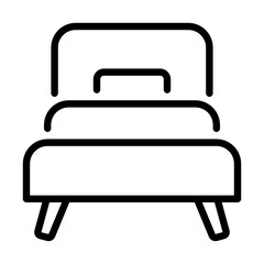 single bed line icon