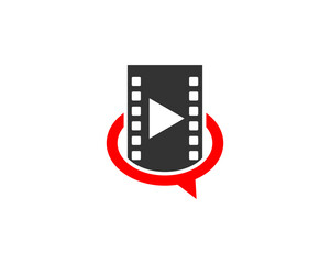Reel movie inside the bubble chat logo