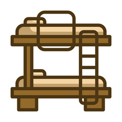 bunk bed two tone icon