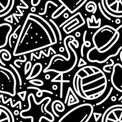 doodle set of summer holiday hand drawing