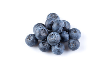 Blueberries on white background