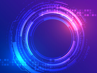 2d illustration Abstract futuristic electronic circuit technology background