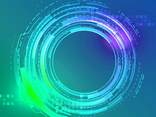 2d illustration Abstract futuristic electronic circuit technology background