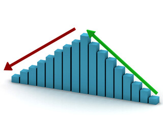 3d rendering Stock market online business concept. business Graph 
