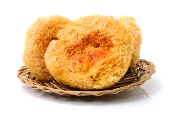 Tremella fuciformis on white background 
