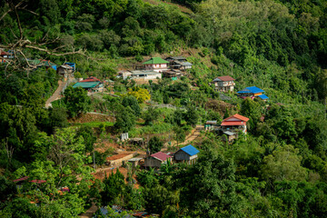 small village in the middle of the mountain