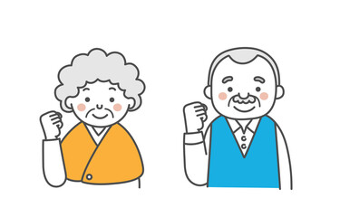 おじいさんとおばあさんのイラスト