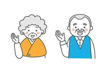 おじいさんとおばあさんのイラスト