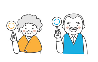 おじいさんとおばあさんのイラスト