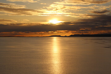 Sunset, Amazon River, Brazil.
