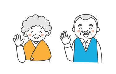 おじいさんとおばあさんのイラスト
